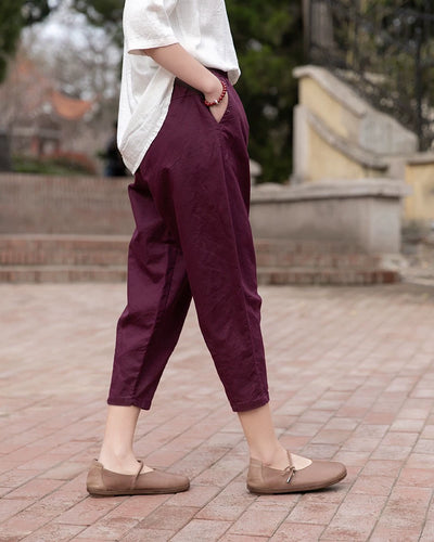 Artsy Loose and Simple Slimming Thin Holiday Capri Pants