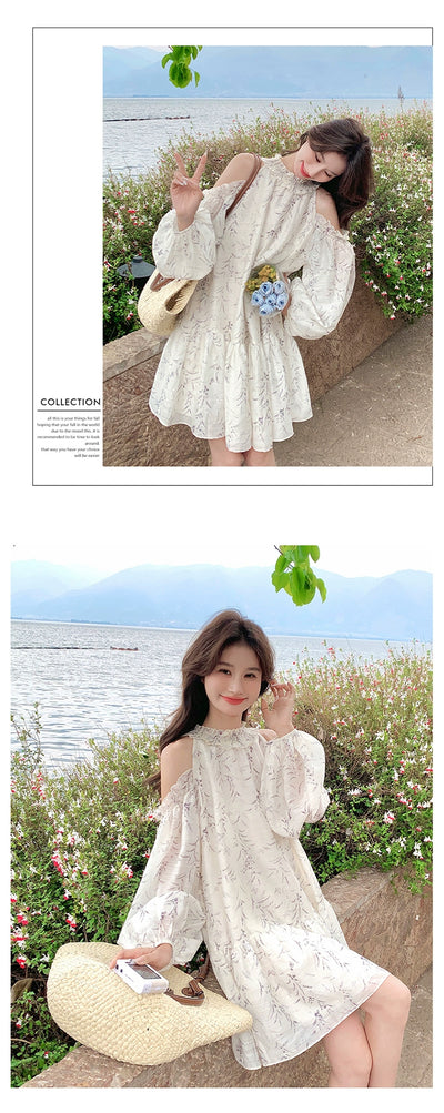 Strapless Dress Covering Belly Thin French Fairy Halterneck