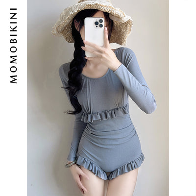 South Korea Sexy Long Sleeves Female Student Hot Spring Bathing Suit