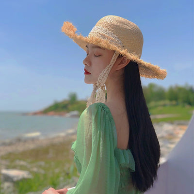 Japan Beach Sun Protection Seaside Vacation Big Brim Hat