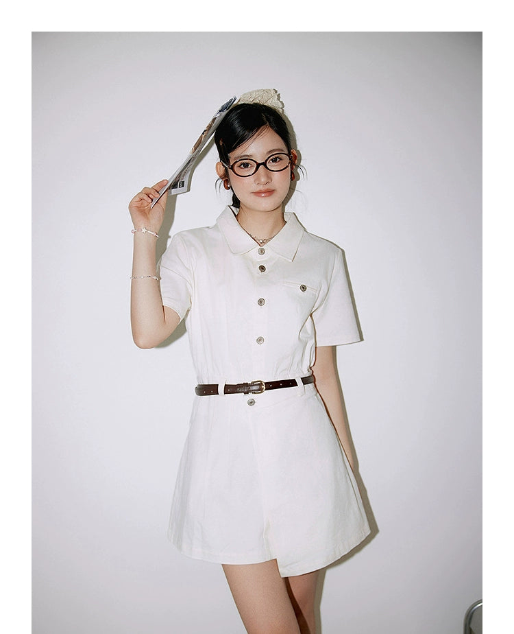 Li Xiaosan Loose-Fit Black Working Wear Dress Fake Two-Piece