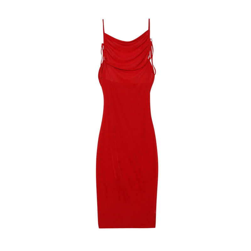 2024 New Summer Fashion Sexy Strapless Dress Strapless Hang Neck Temperament Dress