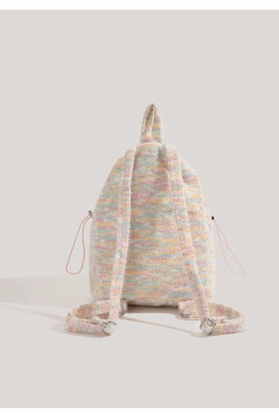 Miearvl Kgds Y2g Millennium Pink Rainbow Backpack 2023 New Large Capacity Woolen Tote Bag