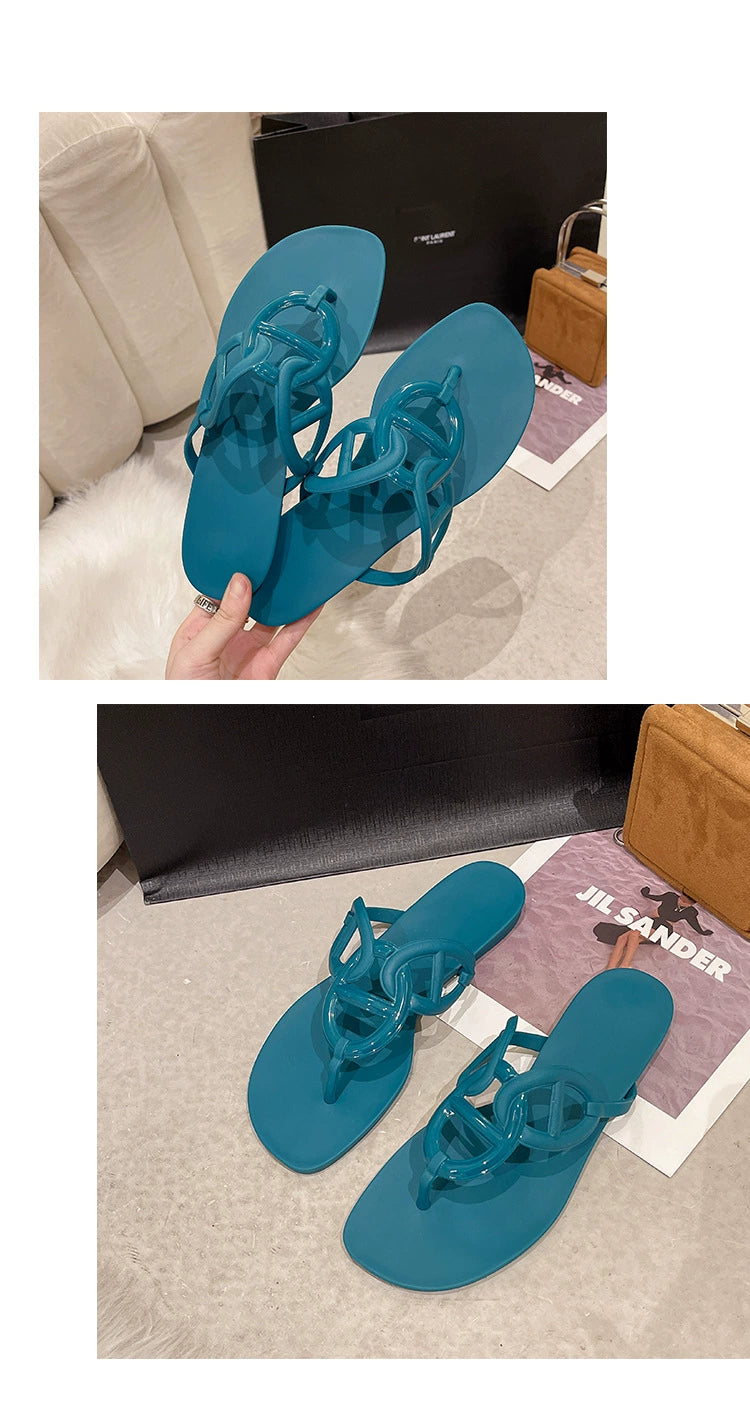 Internet Celebrity Flats Summer Beach Pig Nose Slippers