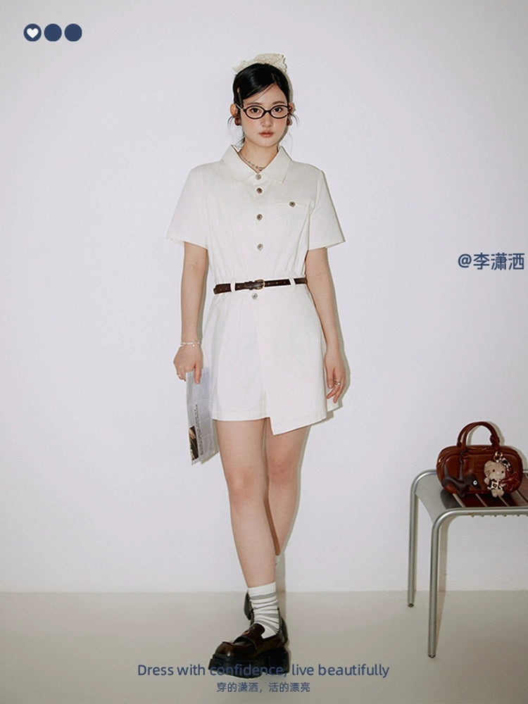 Li Xiaosan Loose-Fit Black Working Wear Dress Fake Two-Piece