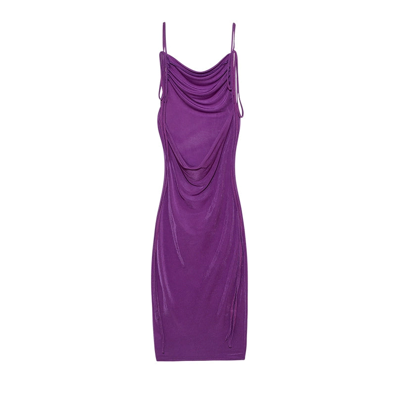2024 New Summer Fashion Sexy Strapless Dress Strapless Hang Neck Temperament Dress