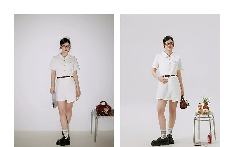 Li Xiaosan Loose-Fit Black Working Wear Dress Fake Two-Piece