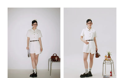Li Xiaosan Loose-Fit Black Working Wear Dress Fake Two-Piece