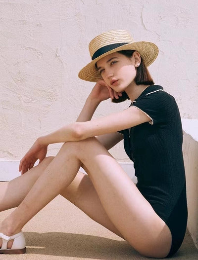 Offand Buyer's Store Aprilpoolda Slim Looking Young Adult Sports Style One-Piece Swimsuit Vacation Swimsuit Women