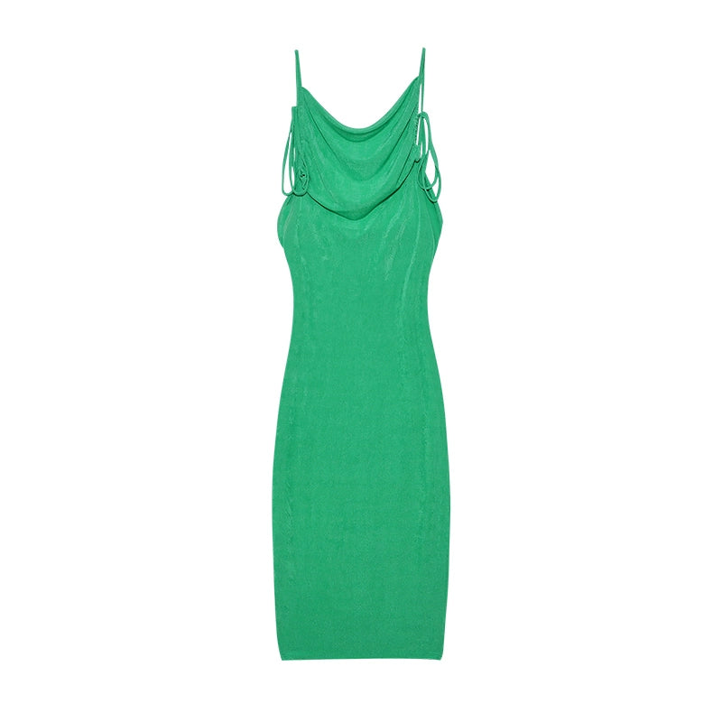 2024 New Summer Fashion Sexy Strapless Dress Strapless Hang Neck Temperament Dress