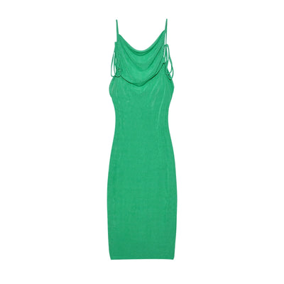 2024 New Summer Fashion Sexy Strapless Dress Strapless Hang Neck Temperament Dress