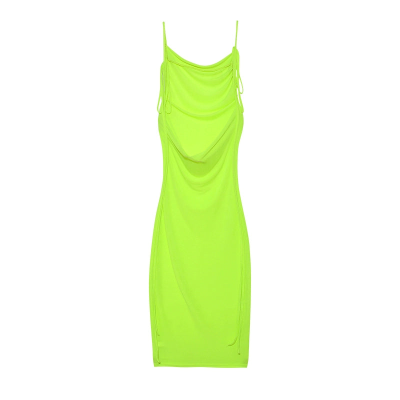 2024 New Summer Fashion Sexy Strapless Dress Strapless Hang Neck Temperament Dress