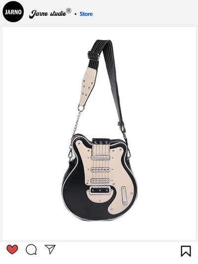 2024 Stylish Creative Y2g Sexy American Retro Guitar Shape Bag Bass Cartoon Backpack Messenger Bag Female Trendy Bag