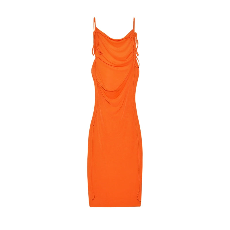 2024 New Summer Fashion Sexy Strapless Dress Strapless Hang Neck Temperament Dress
