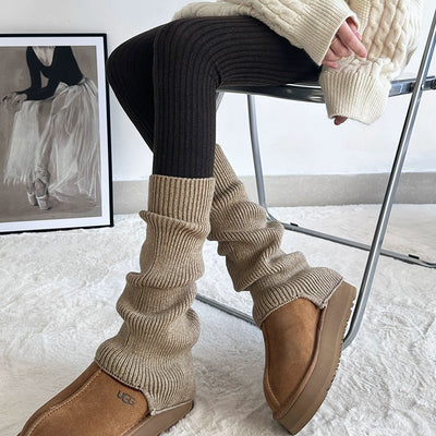 Yoga Pants Foot Sock Female Gray Bunching Socks Knee Socks Autumn and Winter Knee Socks Y2g Leg Warmer Calf Socks Matching Dad Shoes