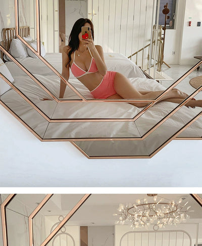 South Korea Separates Swimsuit Female Online Influencer Sexy Bikini Slim Looking Belly Covering Ins Style High Waist Student Vacation Swimsuit