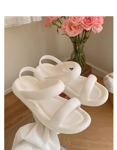 Thin Strip Fashion All-Match Flat Bottom Seaside Holiday Sandals