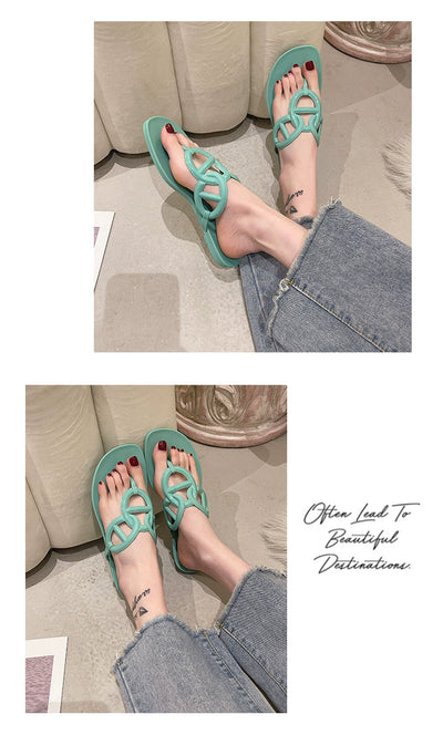 Internet Celebrity Flats Summer Beach Pig Nose Slippers