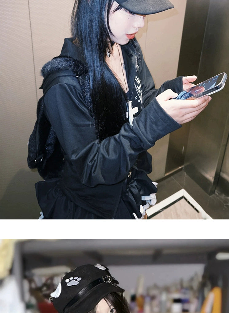 Y2g Punk Subculture Niche Design Painter Cap Children's Autumn and Winter Sweet All-Match Make Your Face Look Smaller Beret Fashion