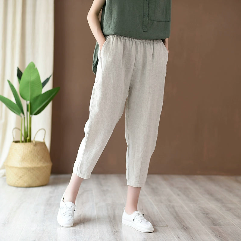 Artsy Loose and Simple Slimming Thin Holiday Capri Pants