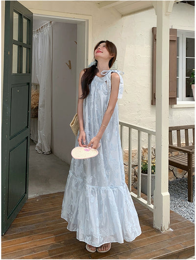 Lazy Vacation Style Dress Summer Elegant Halter