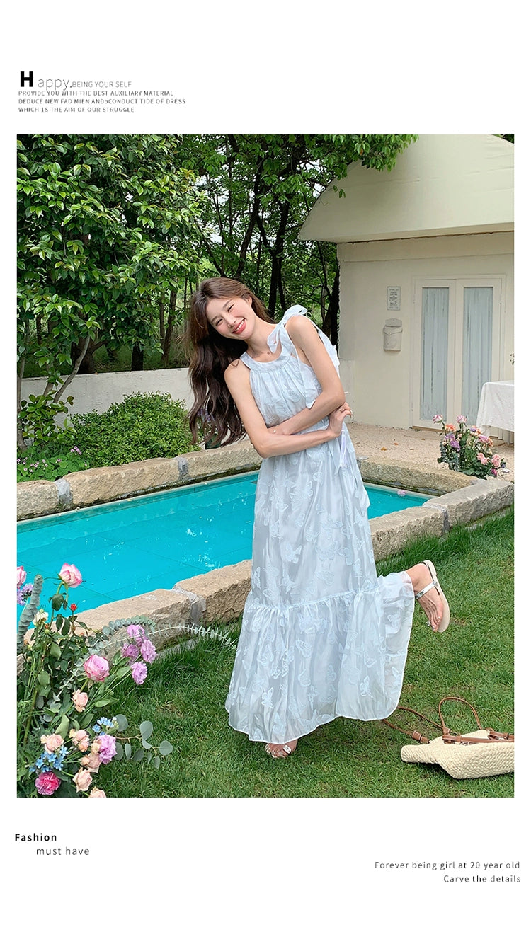 Lazy Vacation Style Dress Summer Elegant Halter