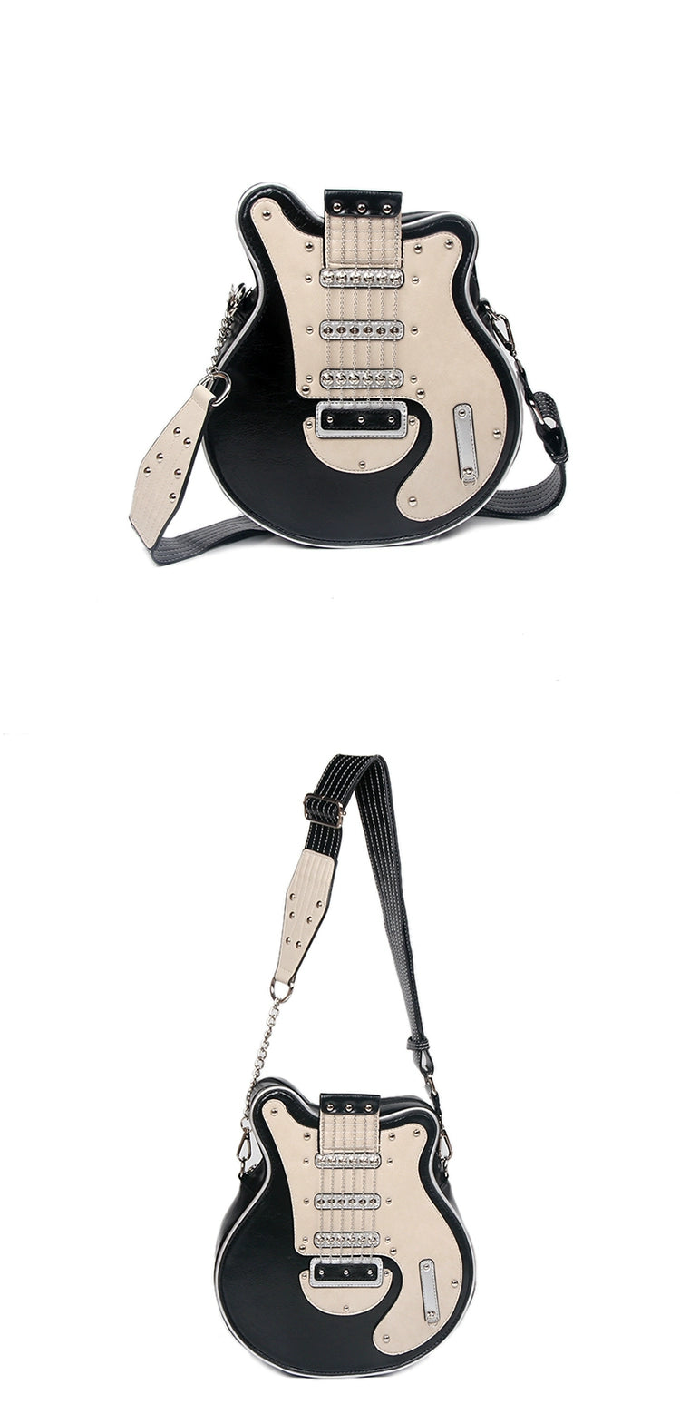 2024 Stylish Creative Y2g Sexy American Retro Guitar Shape Bag Bass Cartoon Backpack Messenger Bag Female Trendy Bag