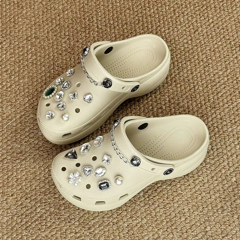 [Shoes Not Included] Hole Shoes Accessories Shoe Ornament Shoe Buckle Decorative Dopamine Y2g Accessory Baroque Suit
