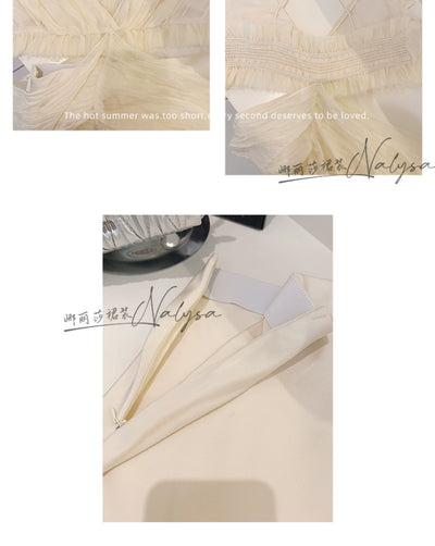 Elegant Ladies Seaside Holiday Midriff Outfit Dress Dress