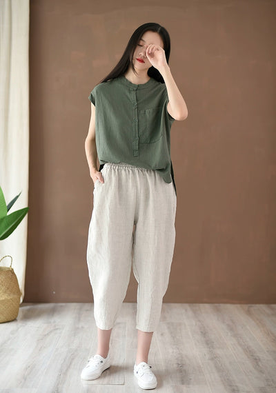 Artsy Loose and Simple Slimming Thin Holiday Capri Pants