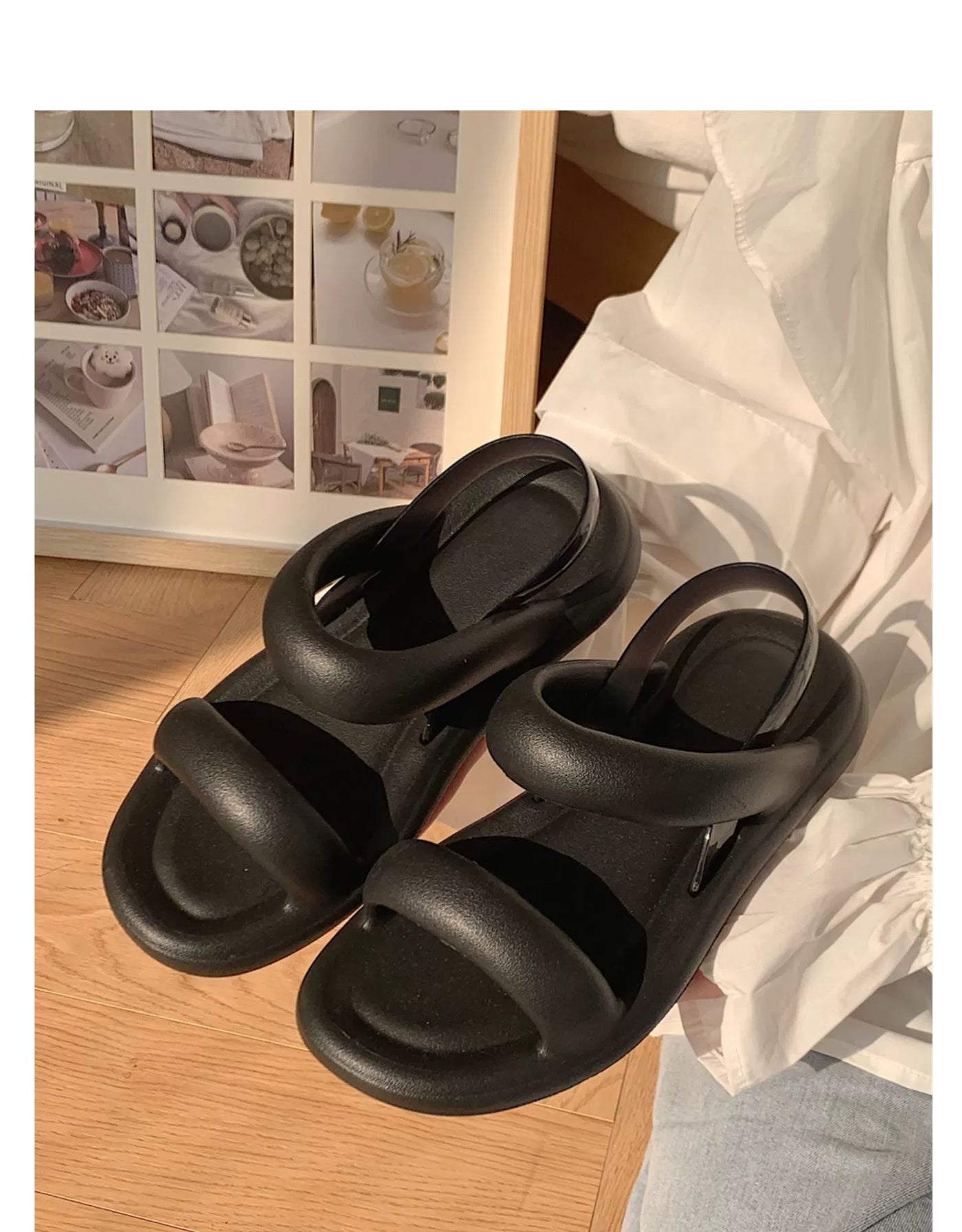 Thin Strip Fashion All-Match Flat Bottom Seaside Holiday Sandals