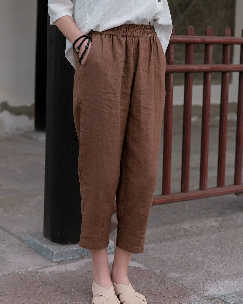Artsy Loose and Simple Slimming Thin Holiday Capri Pants