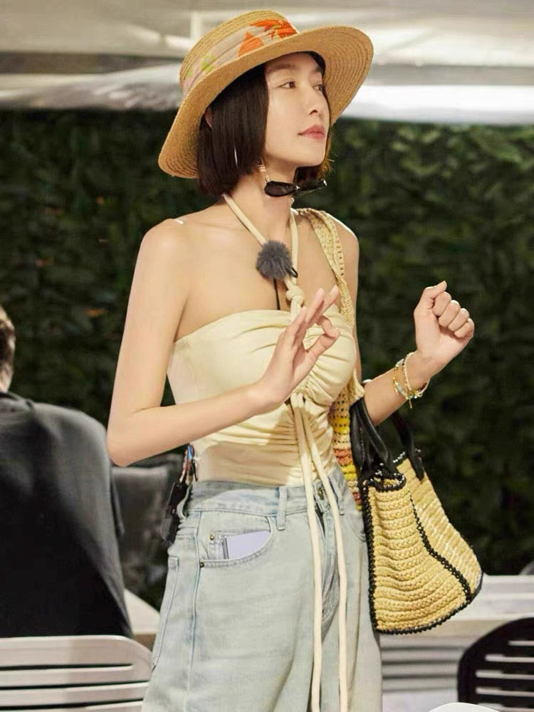 Qin Lan Same Type Pure Desire Wind Hot Spring Bathing Suit 2023 New Arrival Fancy Fall and Winter Covered Belly Sexy Seaside Vacation
