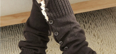 Women's Lolita Autumn Japanese-Style Wool Button Socks