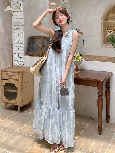Lazy Vacation Style Dress Summer Elegant Halter
