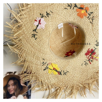 Original Raffia Women's Sun Hat Raw Brim