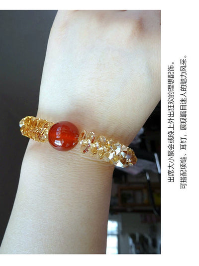 2024 Goddess Fan Affordable Luxury Style Simple and Natural 5alevel Red Agate Crystal Bracelet Fashion Beautiful Bracelet