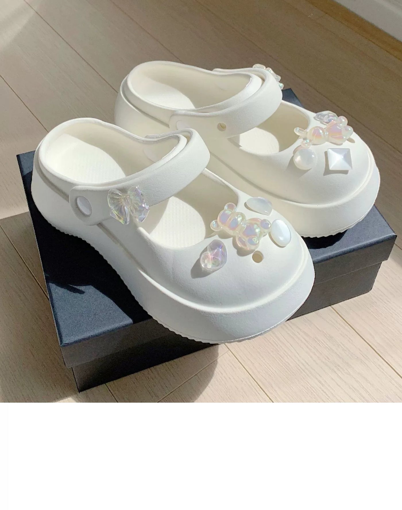 Thin Strip Sweet Rhinestone Mary Jane Sandals Fairy Style Fashion Summer Outwear Holiday Sandals Hole Shoes