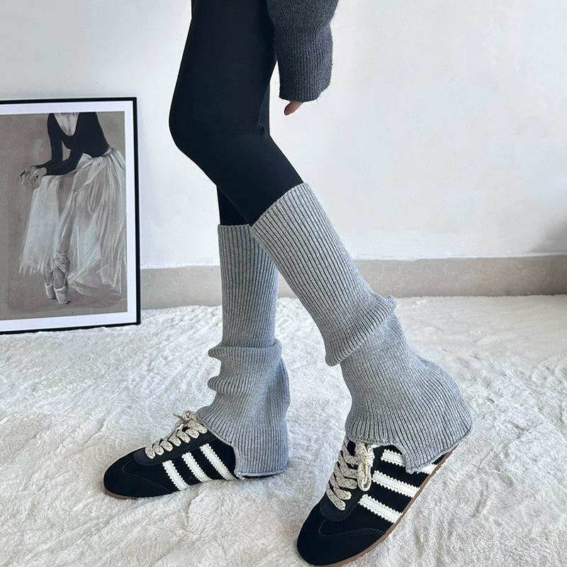 Yoga Pants Foot Sock Female Gray Bunching Socks Knee Socks Autumn and Winter Knee Socks Y2g Leg Warmer Calf Socks Matching Dad Shoes