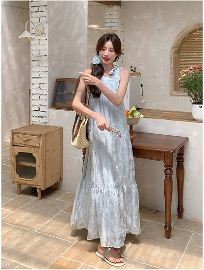 Lazy Vacation Style Dress Summer Elegant Halter