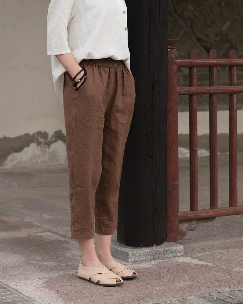 Artsy Loose and Simple Slimming Thin Holiday Capri Pants