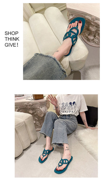 Internet Celebrity Flats Summer Beach Pig Nose Slippers