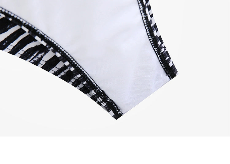 Swimsuit for Women 2025 New Sexy Ins Zebra Stripes Bikini Separates Three-Point Small Chest Vacation Hot Spring