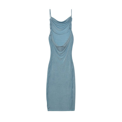 2024 New Summer Fashion Sexy Strapless Dress Strapless Hang Neck Temperament Dress
