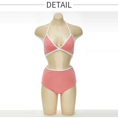 South Korea Separates Swimsuit Female Online Influencer Sexy Bikini Slim Looking Belly Covering Ins Style High Waist Student Vacation Swimsuit