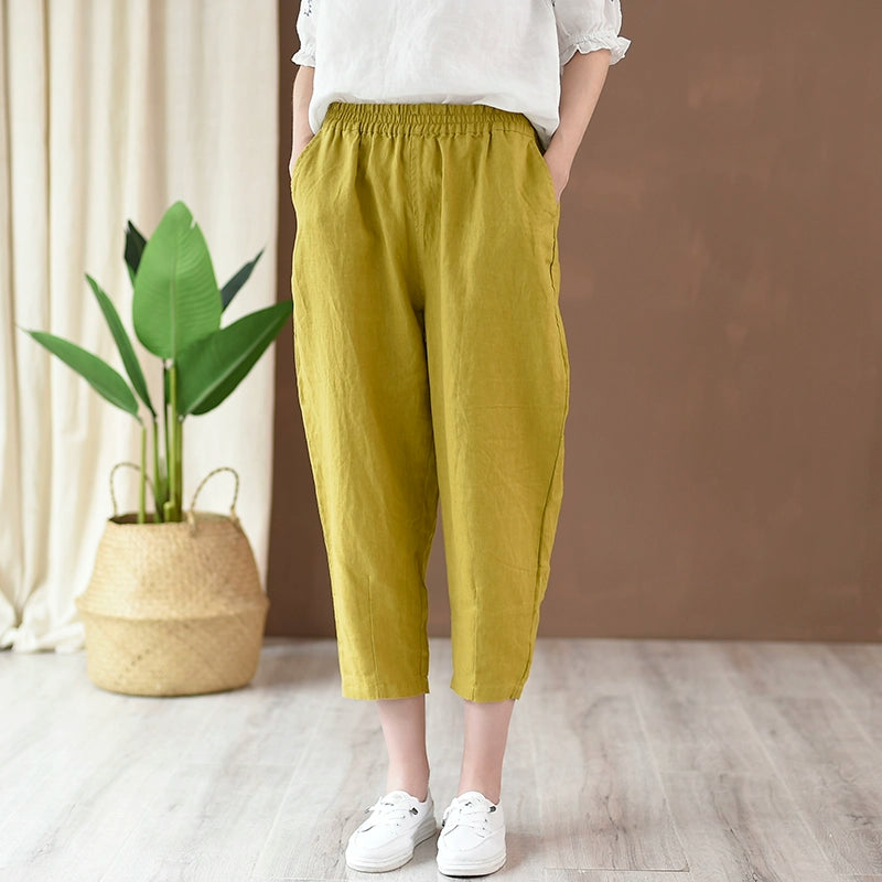 Artsy Loose and Simple Slimming Thin Holiday Capri Pants