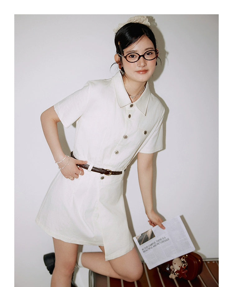 Li Xiaosan Loose-Fit Black Working Wear Dress Fake Two-Piece