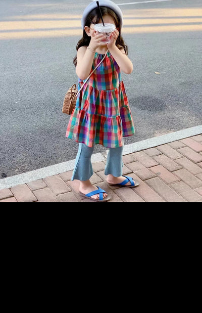 Summer Girls Flared Pants Baby Fashionable Overall Dress