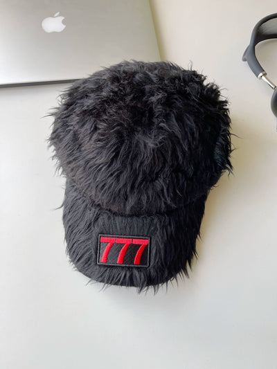 2024 K-style Ins Style 777 Color Embroider Plush Peaked Cap Female Street Baseball Cap Y2g Sexy Trendy