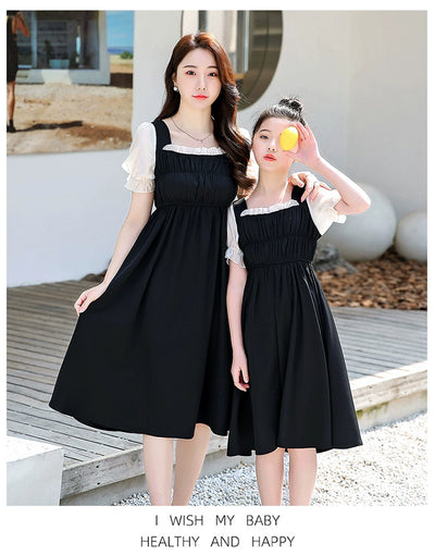 Classy Fried Street Parent-Child Clothes 2025 Summer New Skirt Seaside Holiday Girl Dress Mother-Daughter Matching Outfit Fashionable